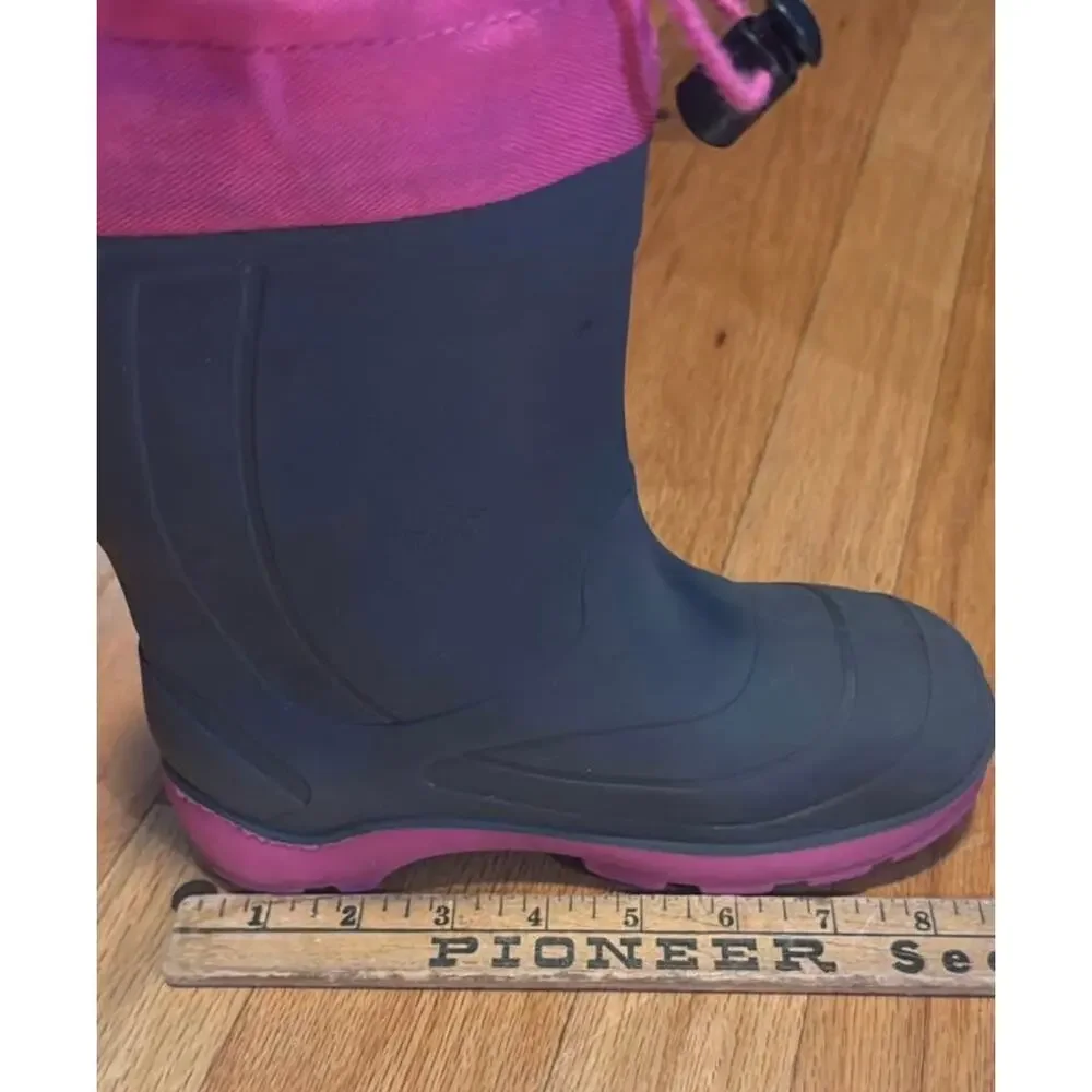 Kamik Snobuster Winter Boots Big Kids Sz 1 Charcoal Magenta Waterproof